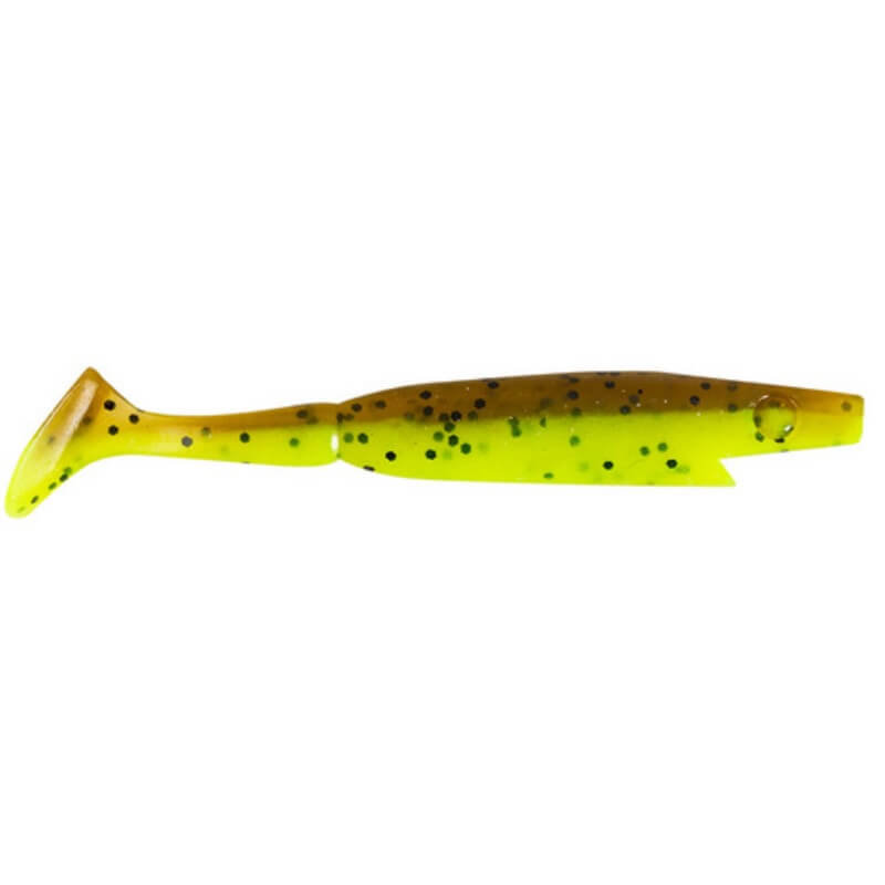 Piglet Shad 10cm - Brown Chartreuse
